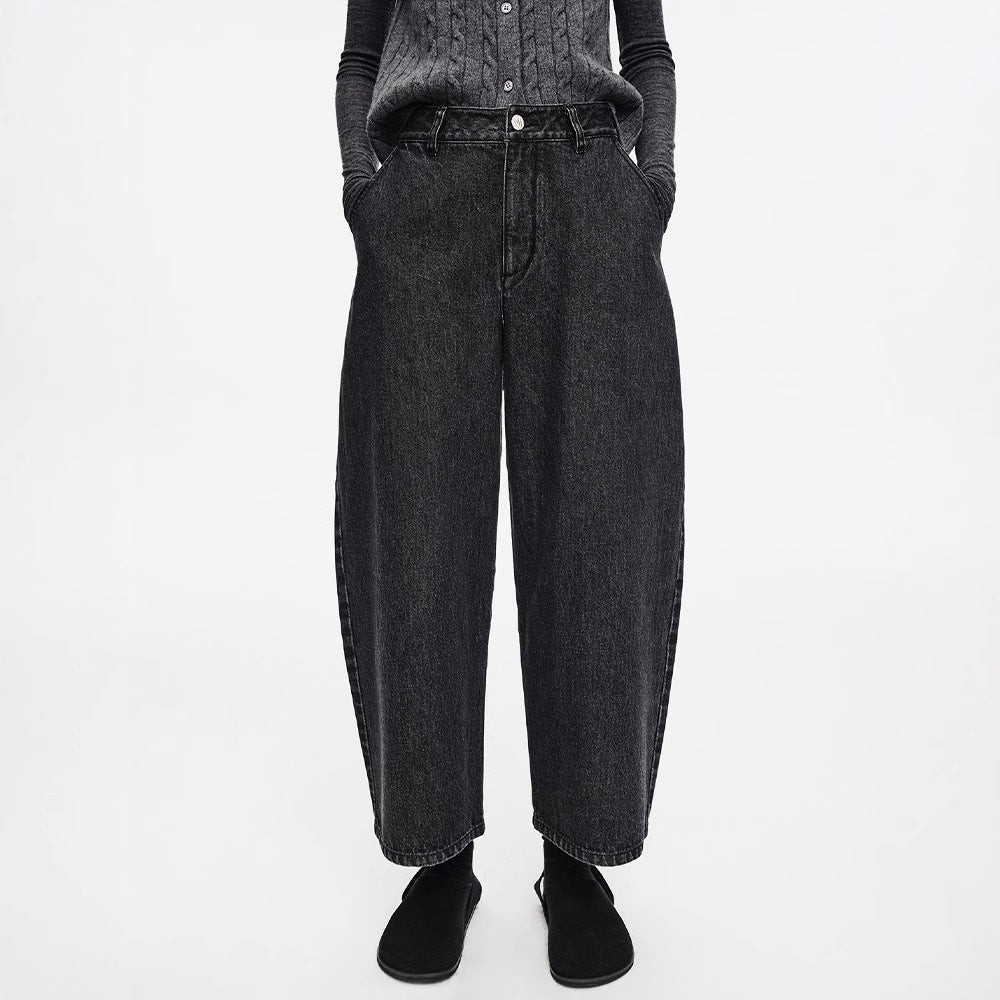 Damen Weit geschnittene Jeans mit hohem Bund Drune