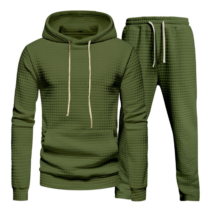 Herren lässiges Jogginganzug-Set mit strukturiertem Hoodie und bequemen Sweatpants Drune
