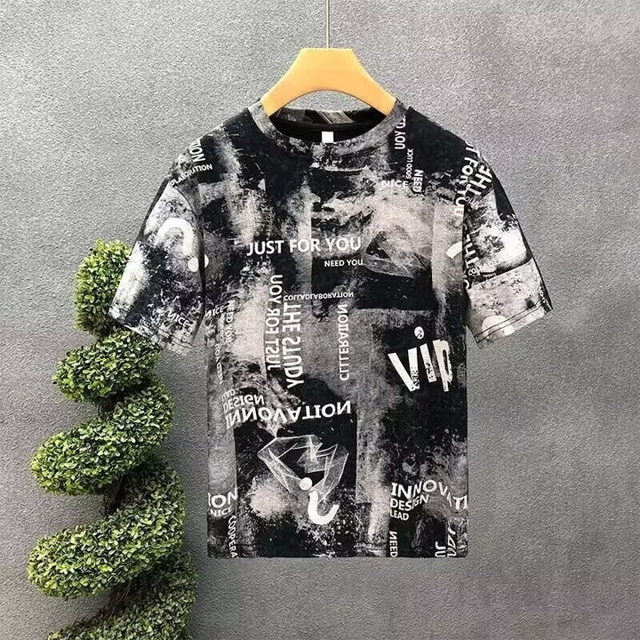 Herren T-Shirt mit kreativem Druckdesign und lockerer Passform Drune