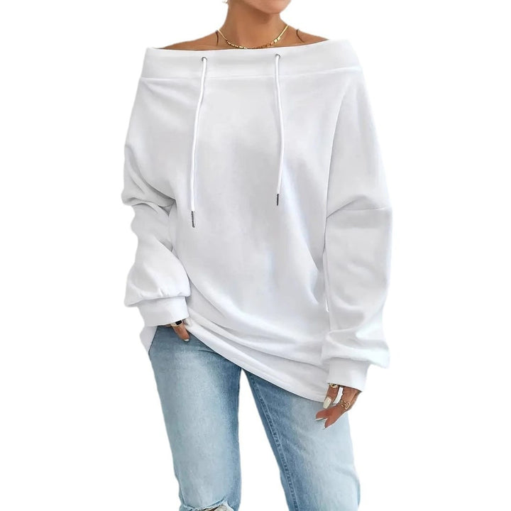 Damen Oversized Sweatshirt mit lässigem Off-Shoulder-Ausschnitt Drune
