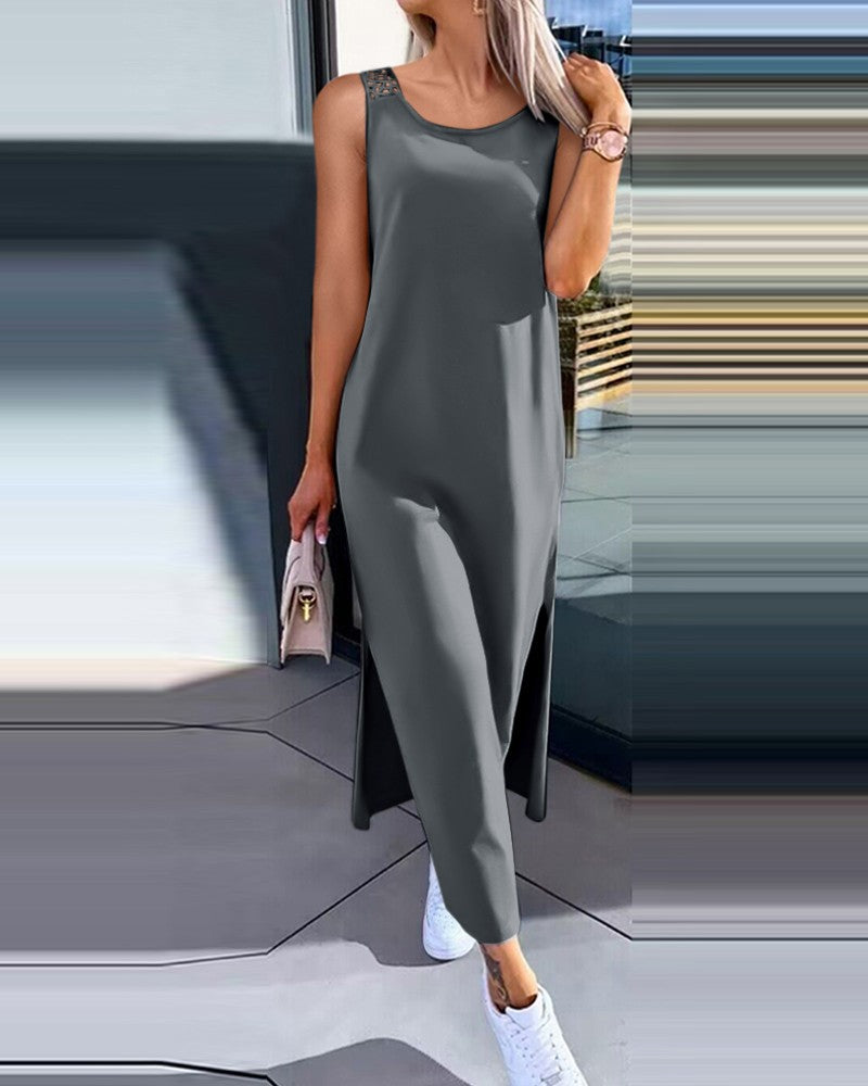 Damen Elegantes Maxi-Kleid mit Rückendetaillierung Drune