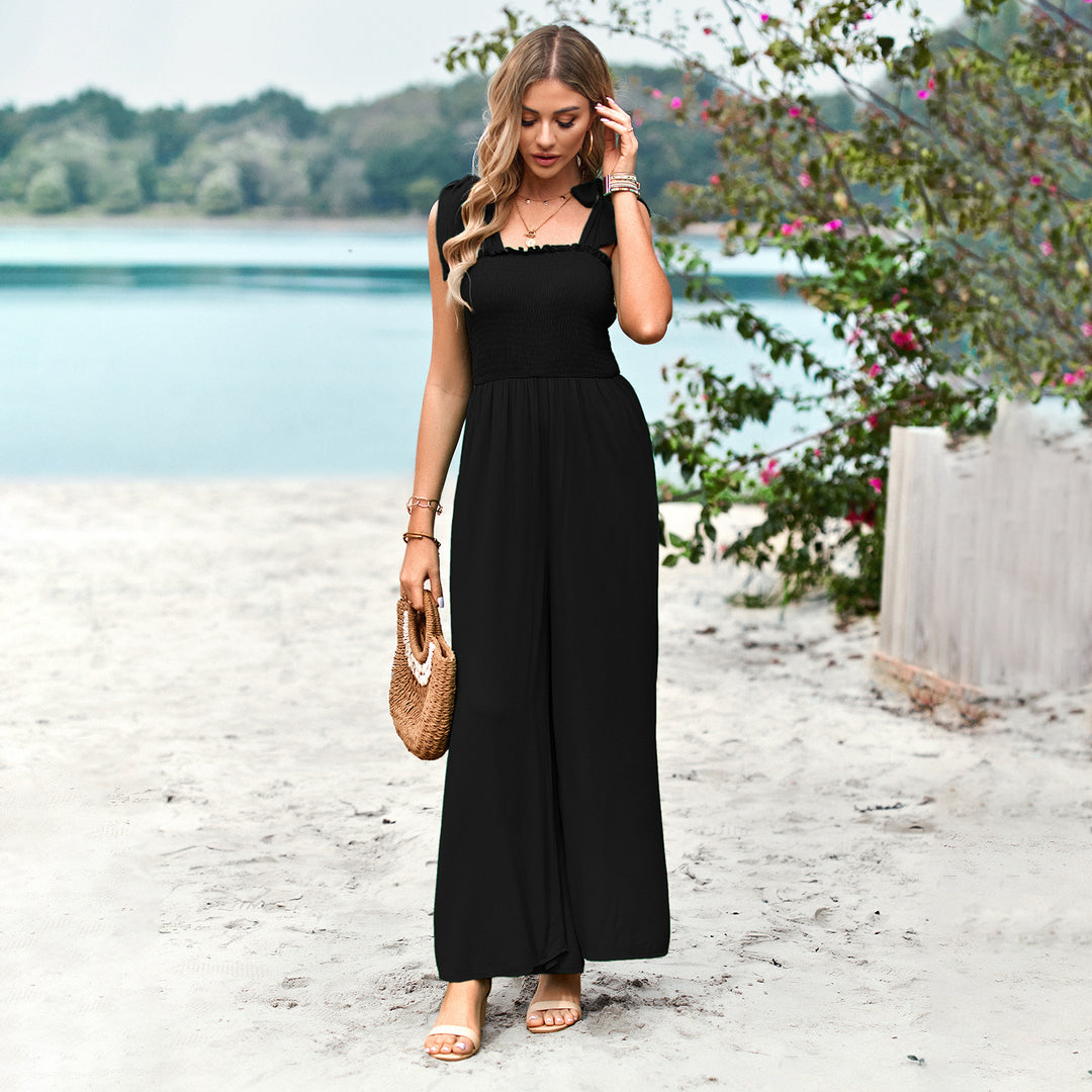 Damen Lässiger Maxijumpsuit mit Rüschen-Details und praktischen Taschen Drune