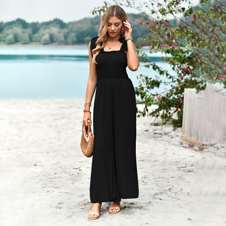 Damen Lässiger Maxijumpsuit mit Rüschen-Details und praktischen Taschen Drune