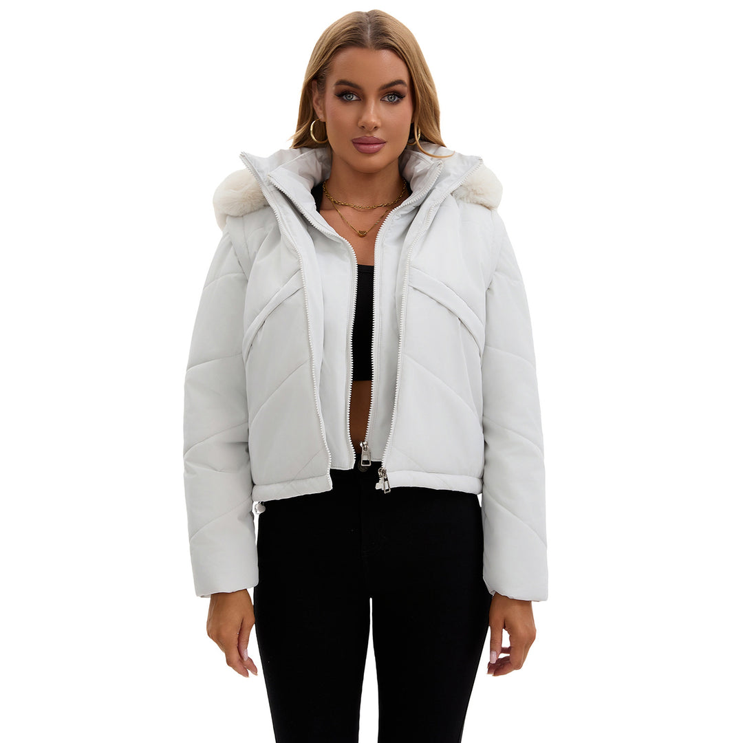 Damen Wendejacke mit abnehmbarer Kapuze und Kunstfell von Drune