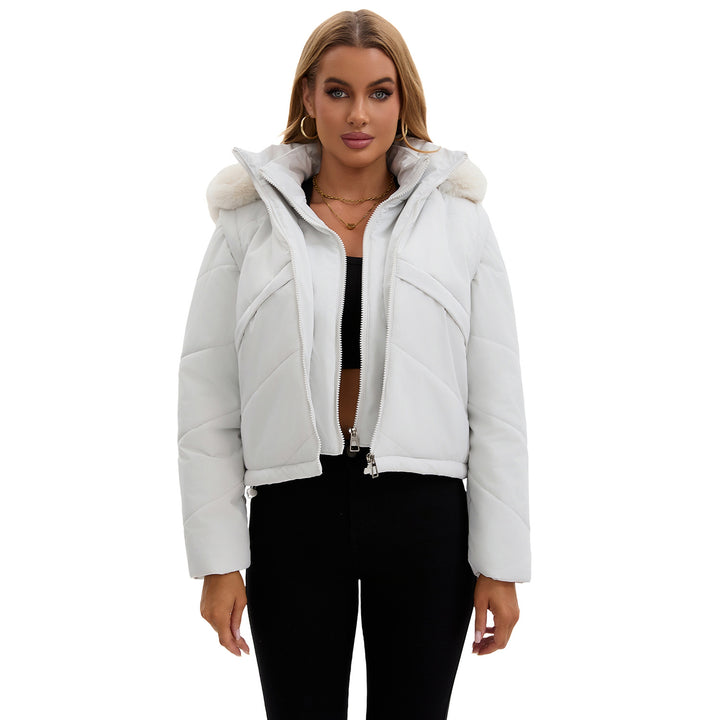 Damen Wendejacke mit abnehmbarer Kapuze und Kunstfell von Drune