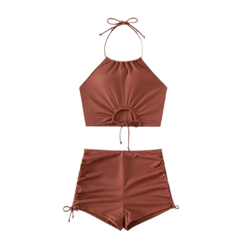 Damen Sportliches Bikini-Set mit asymmetrischem Oberteil und verspieltem Bindedesign Drune