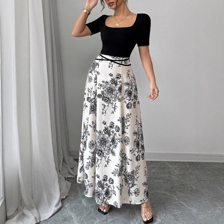 Damen Eleganter Maxirock mit floralem Muster Drune