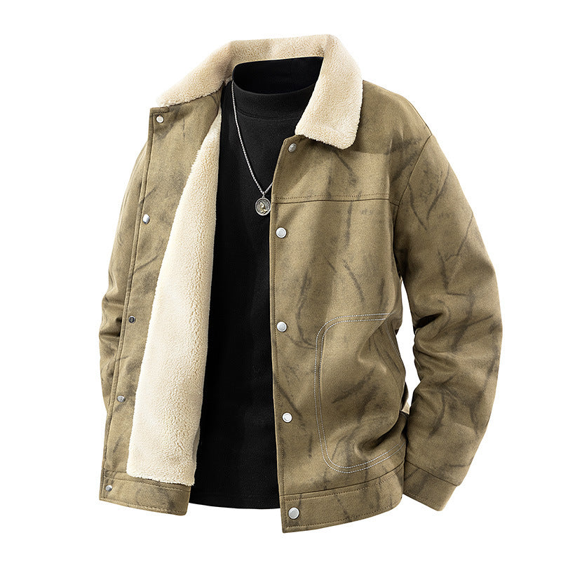 Herren Modische Jacke mit Teddyfellfutter Drune
