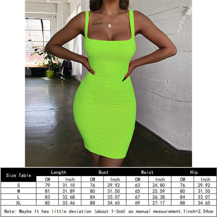 Damen Bodycon Minikleid mit breiten Trägern und taillierter Silhouette Drune