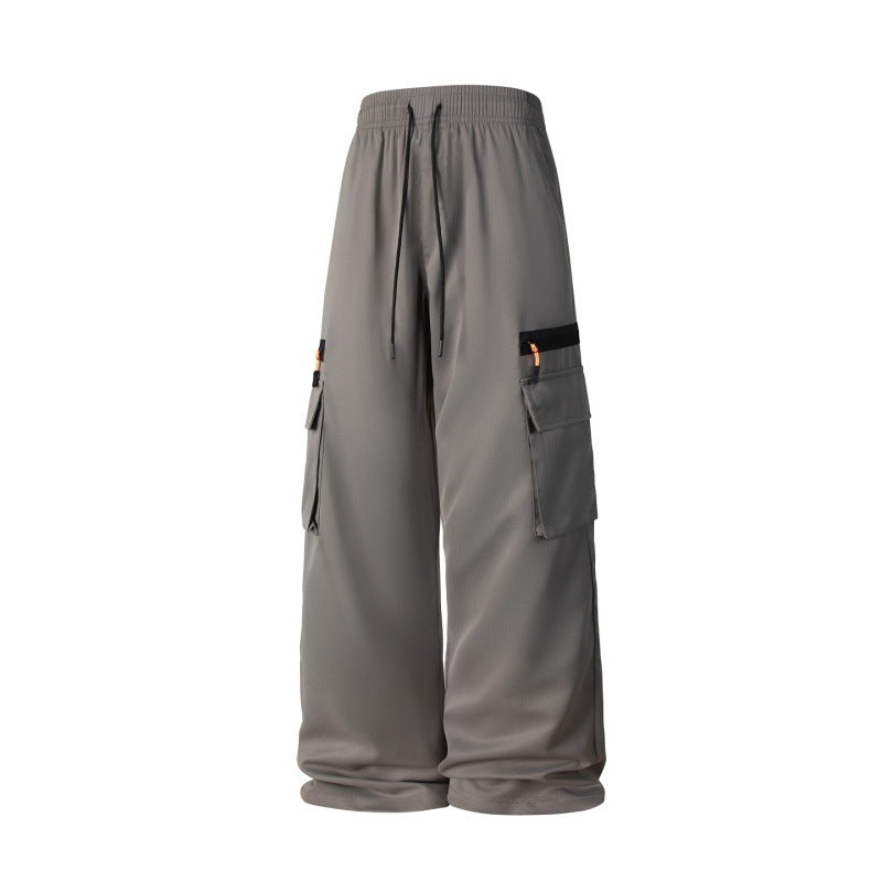 Herren Weite Cargo-Hose im Oversize-Schnitt mit elastischem Tunnelzugbund und Multifachtaschen Drune