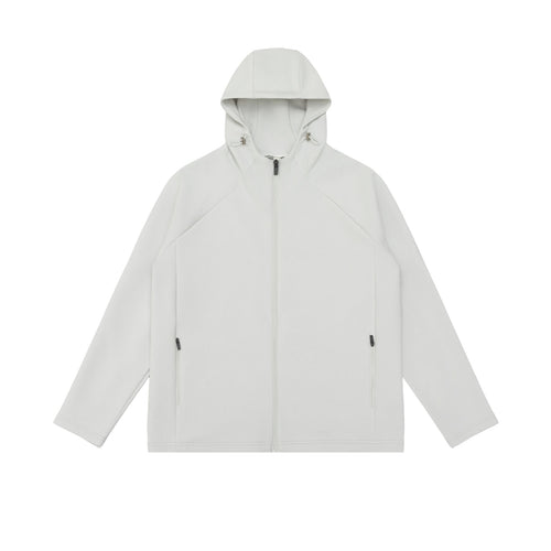 Unisex Minimalistische Kapuzen‑Zipjacke aus Softshell‑Fleece mit Raglanärmeln und wasserabweisenden Reißverschlusstaschen Drune