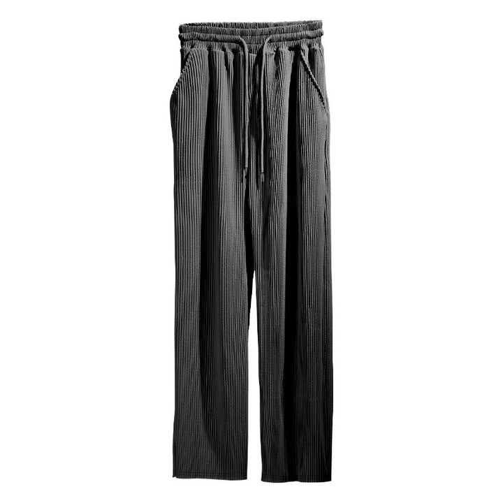 Damen weite Plissee-Hosen mit elastischem Bund und seitlichen Taschen Drune
