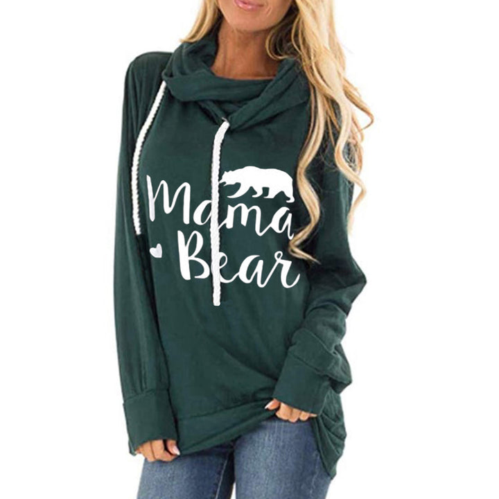 Damen lässiges Kapuzenshirt mit tiefem Ausschnitt und einzigartigem Druck Drune