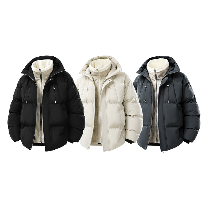 Damen Oversize-Steppjacke mit integriertem Fleece-Innenlayer und Kapuze Drune
