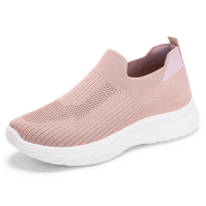 Damen nan nahtloser Strick-Slip-On Komfortwalker mit sockenähnlichem Schaft, reaktiver Memory-Fußbett-Einlage und flexibler EVA-Leichtsohle Drune