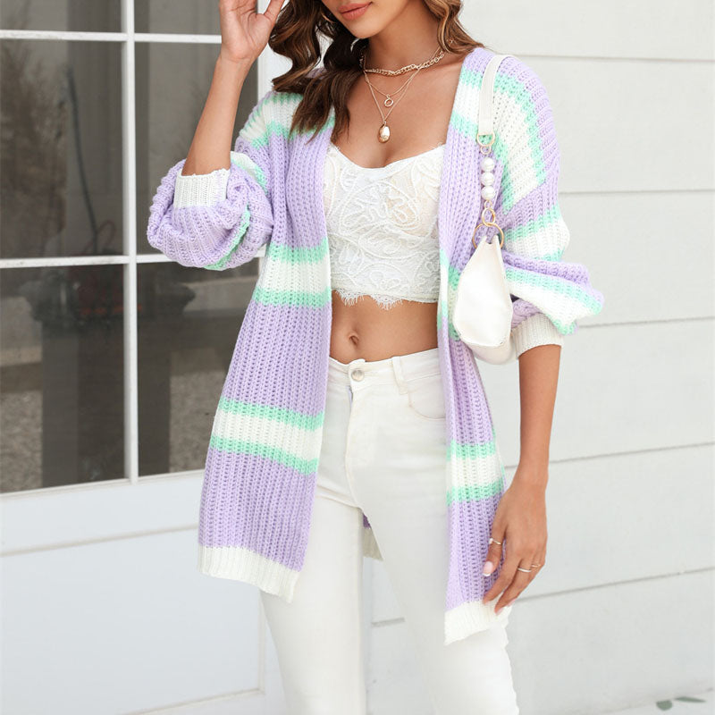 Drune | Gestreifte Strickjacke mit Modernem Look