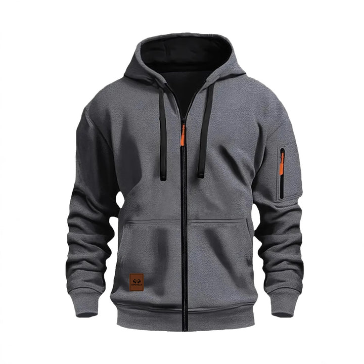 Herren Sportliche Fleecejacke mit Kapuze Drune