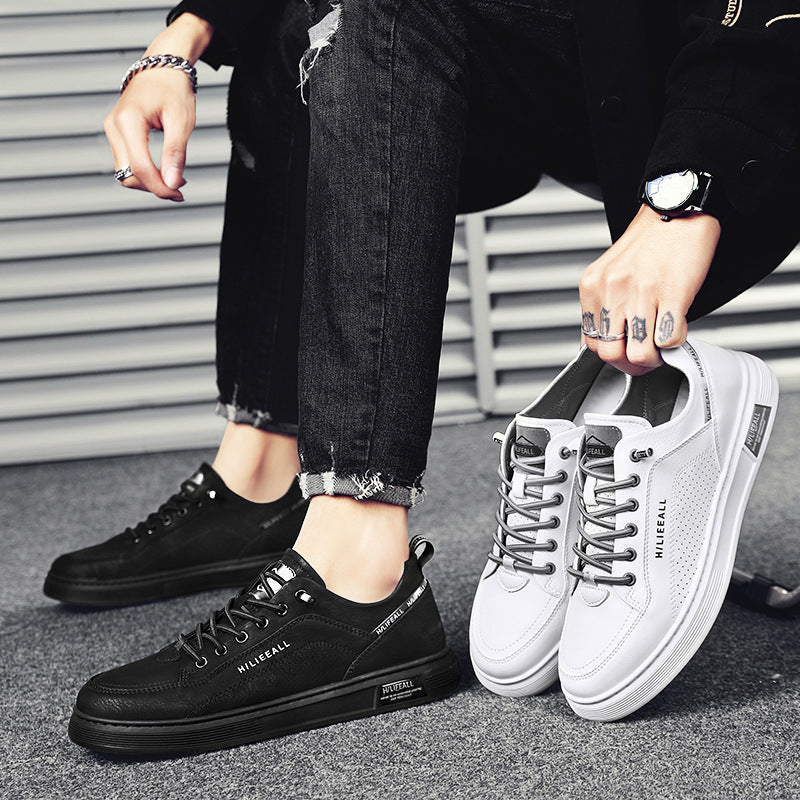 Herren niedrig geschnittener Sneaker mit perforierter Seitenwand, Metallösen und gedämpfter Plateausohle Drune
