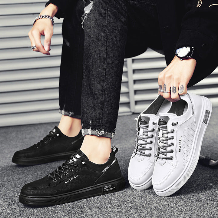 Herren niedrig geschnittener Sneaker mit perforierter Seitenwand, Metallösen und gedämpfter Plateausohle Drune
