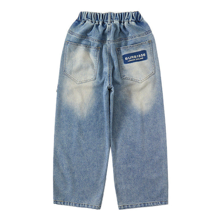 Unisex weite Denim-Hose mit verstellbarem Bund Drune