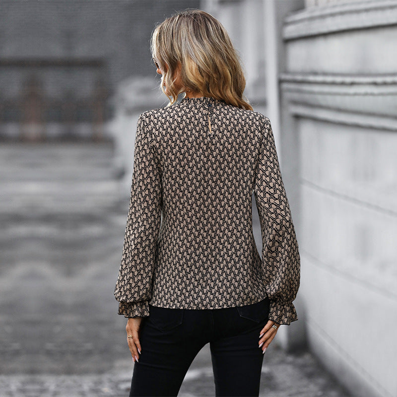 Damen Bluse mit elegantem Wickeldesign und dekorativen Rüschendetails Drune