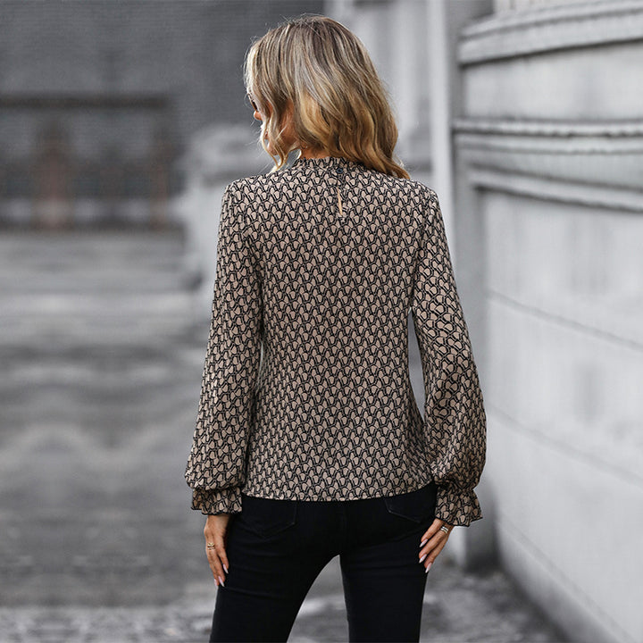 Damen Bluse mit elegantem Wickeldesign und dekorativen Rüschendetails Drune