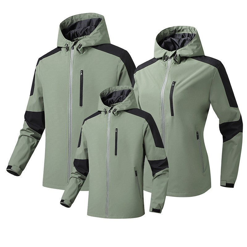 Herren Atmungsaktive Softshell-Trekkingjacke mit Kapuze und wasserdichter Membran Drune