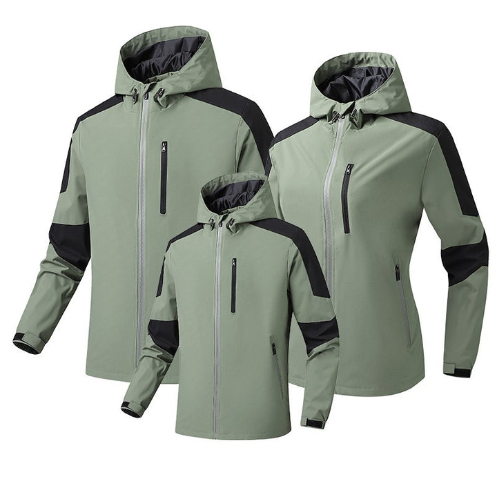 Herren Atmungsaktive Softshell-Trekkingjacke mit Kapuze und wasserdichter Membran Drune