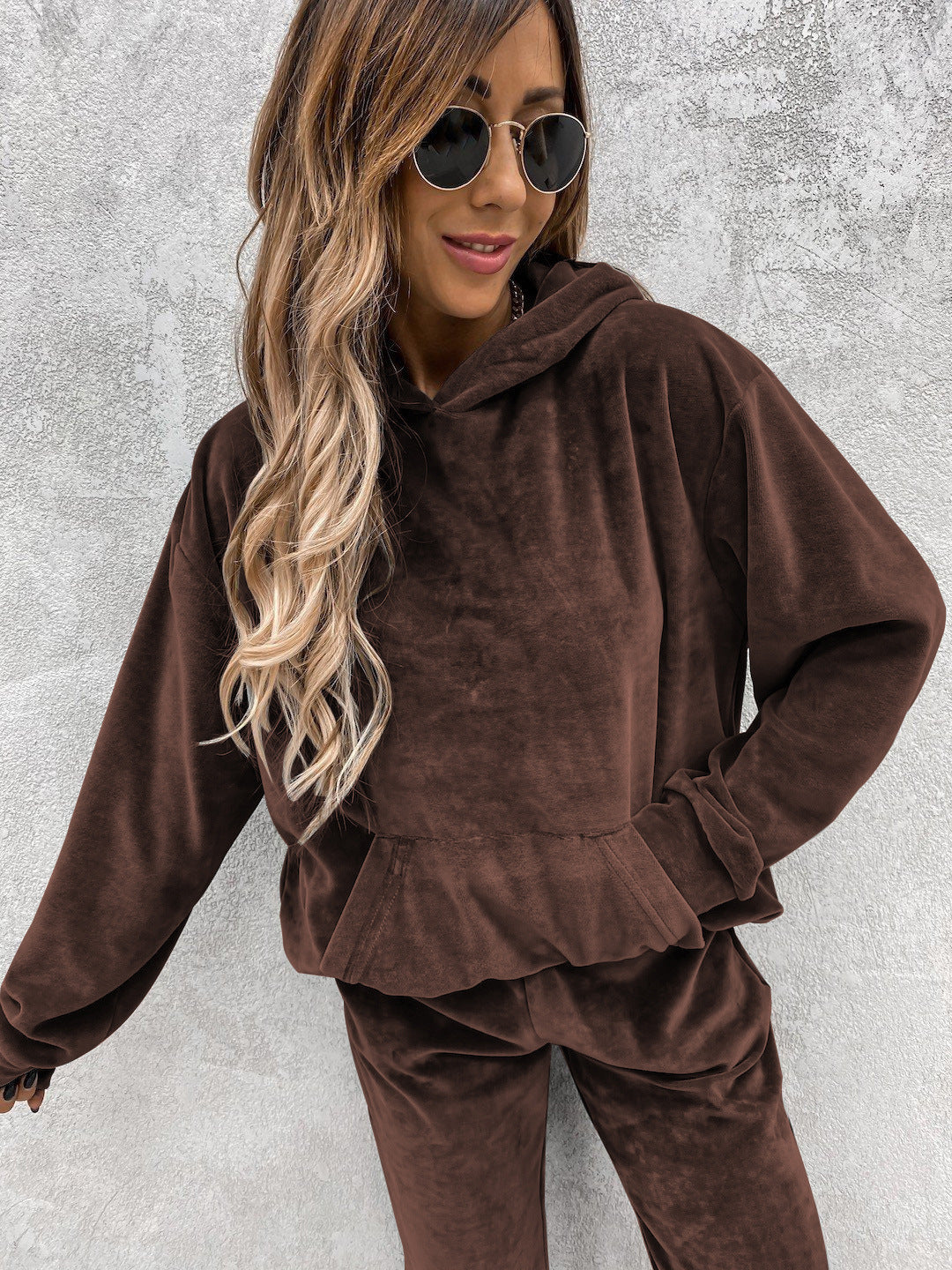 Damen kuscheliger Fleece-Hoodie mit lässigen Details Drune