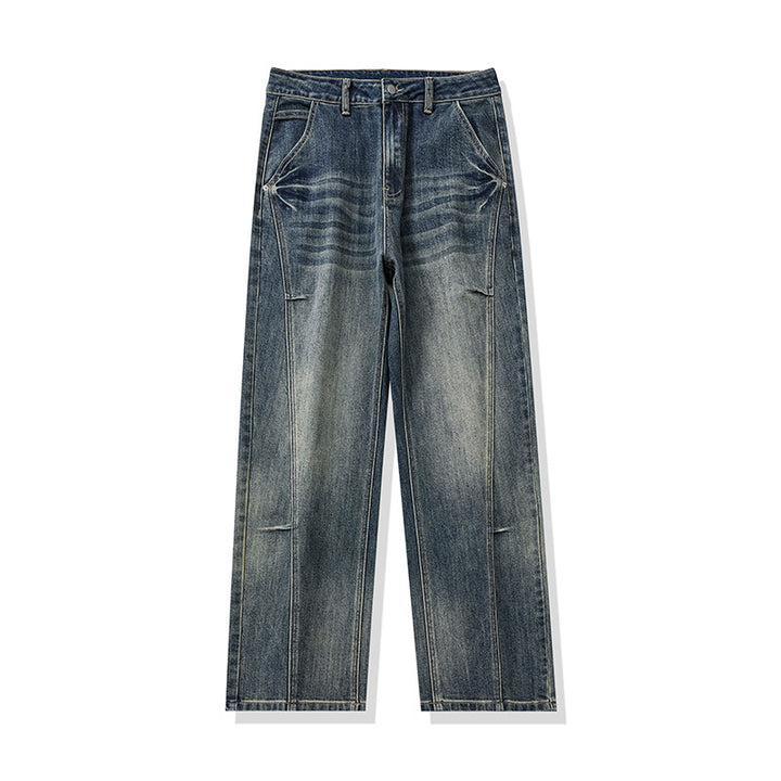 Herren Weite Baggy-Jeans mit markanten Teilungsnähten, hohem Komfortbund & Utility-Taschen Drune