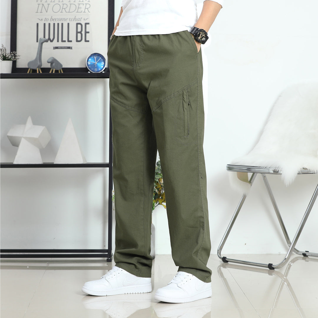 Herren Relaxed-Fit Canvas-Cargohose mit vorgeformten Knieeinsätzen und seitlicher Reißbeintasche Drune