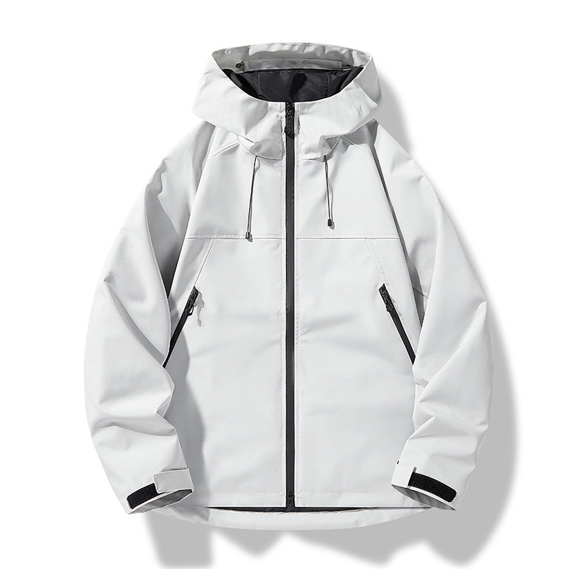 Herren Softshell-Outdoorjacke im Blockdesign mit Kapuze, Reißverschluss und wasserabweisender Beschichtung Drune