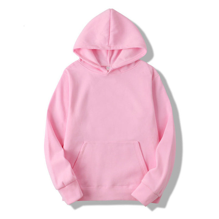 Unisex schlichter Kapuzenpullover mit Kängurutasche, gerippten Bündchen und relaxed Fit Drune