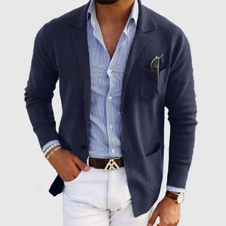 Herren sportlicher Strickblazer mit feiner Struktur und praktischen Taschen Drune
