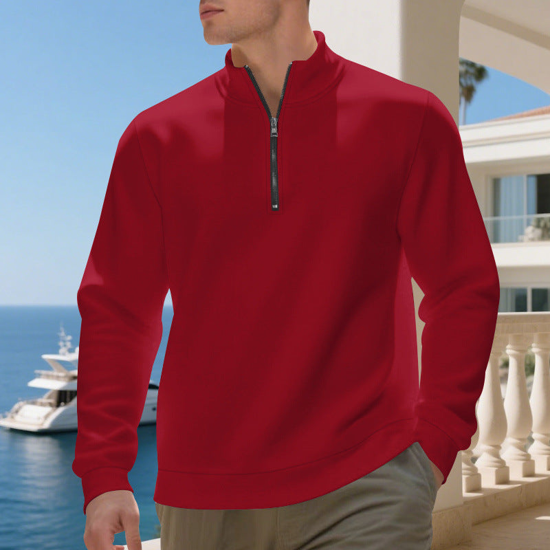 Herren sportlicher Pullover mit halbem Reißverschluss und atmungsaktiver Struktur Drune
