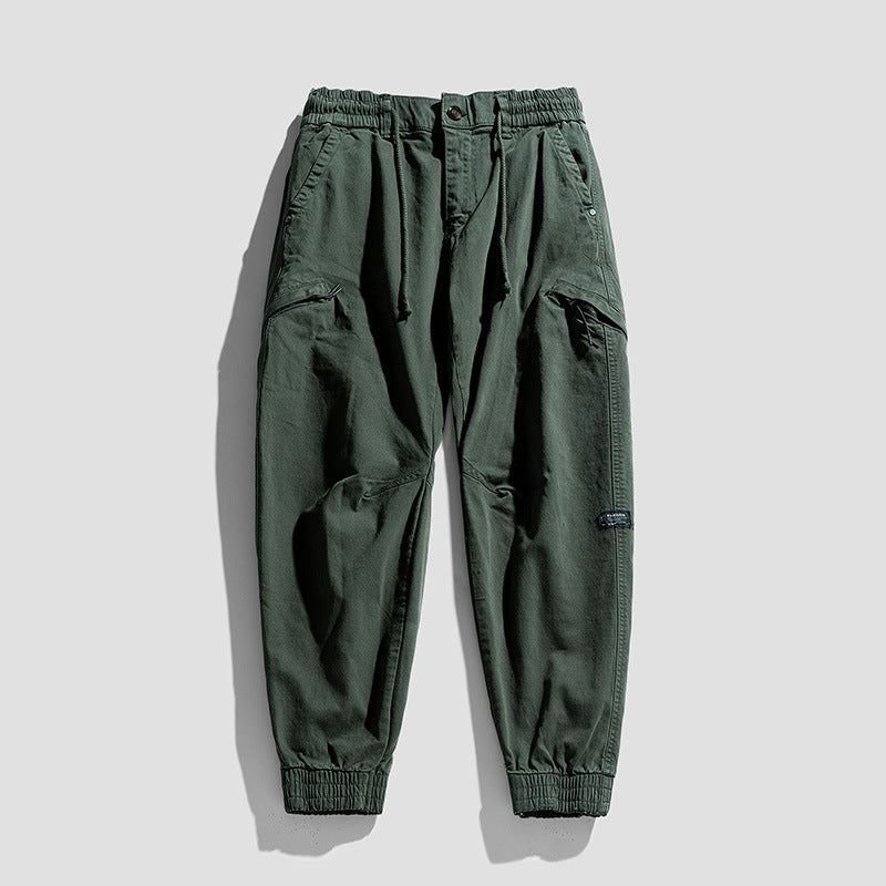 Herren Cargo-Jogginghose im Utility-Look mit elastischem Bund, Kniepaneelen und Klappentaschen Drune