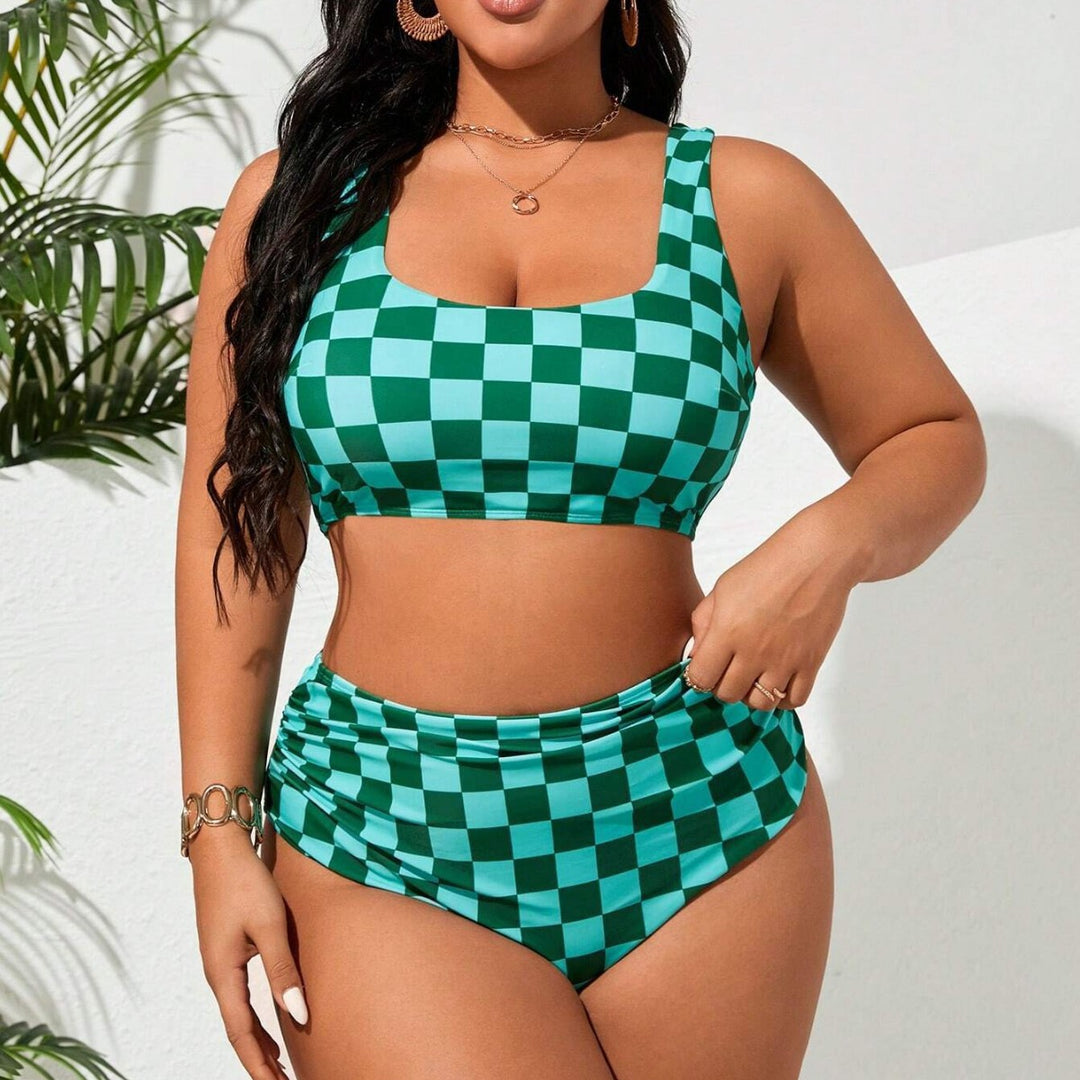 Damen Bikini-Set mit modischem Karomuster Drune