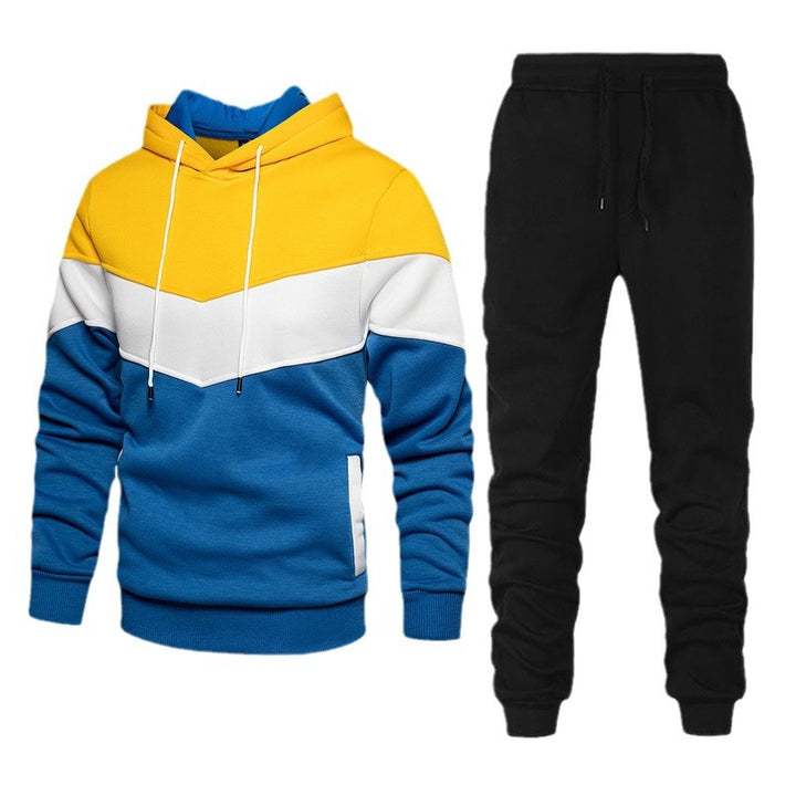 Herren nan athleisure-Set mit Chevron-Kapuze, fleecegefüttertem Pullover und schmal zulaufender Jogginghose Drune