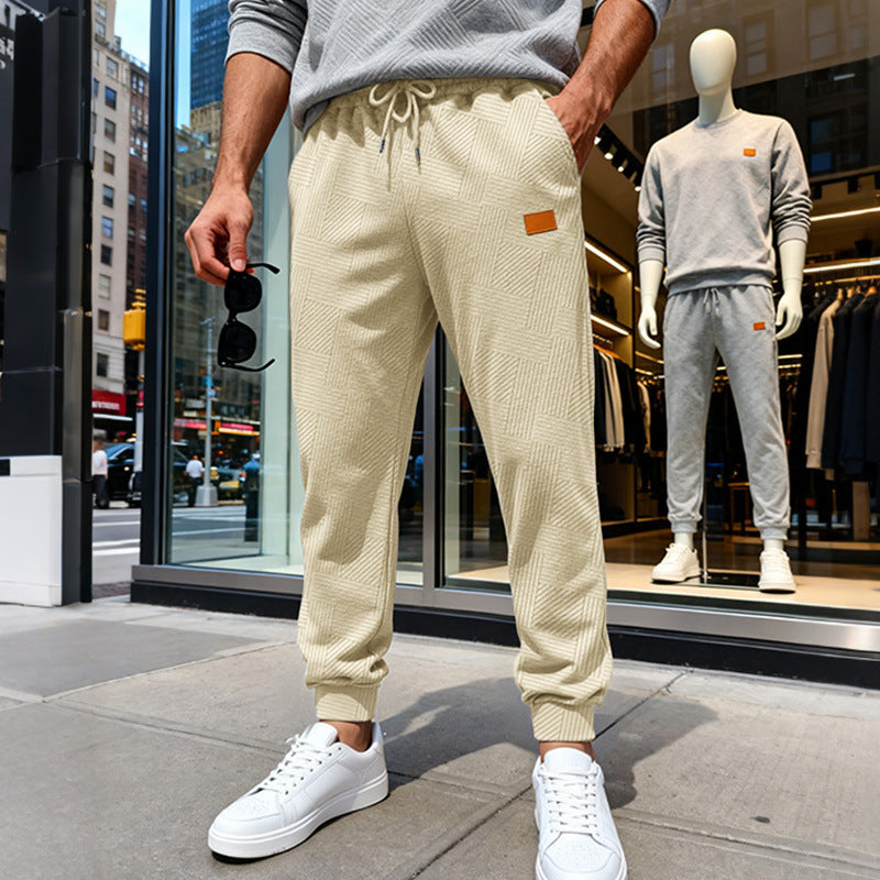 Herren Stepp-Jogginghose mit geometrischem Strukturmuster Drune