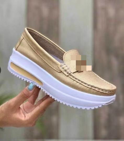 Damen Plateau-Loafer mit Metallic-Textil und leichter Profilsohle Drune