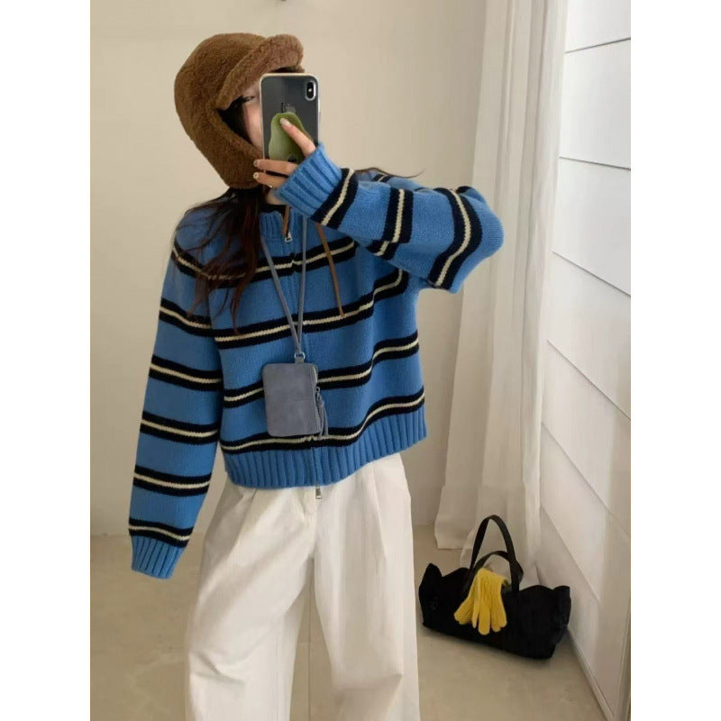 Damen Strickcardigan mit modernen Streifen Drune