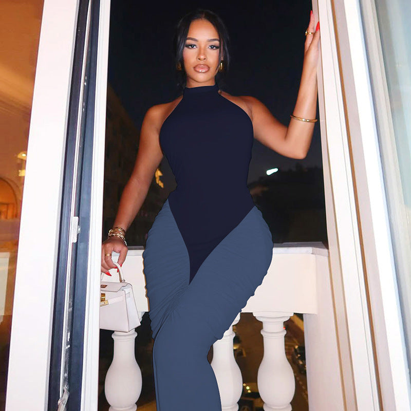 Damen Elegantes Langarm-Oberteil mit hoher Taille und Raffung Drune