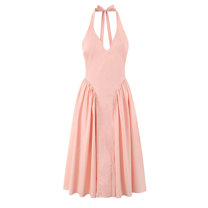 Damen Maxikleid mit tiefem V-Ausschnitt und Pommes-Rockdesign Drune