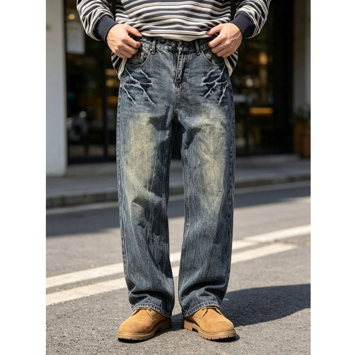 Herren Bequeme und lässige Weit geschnittene Jeans Drune