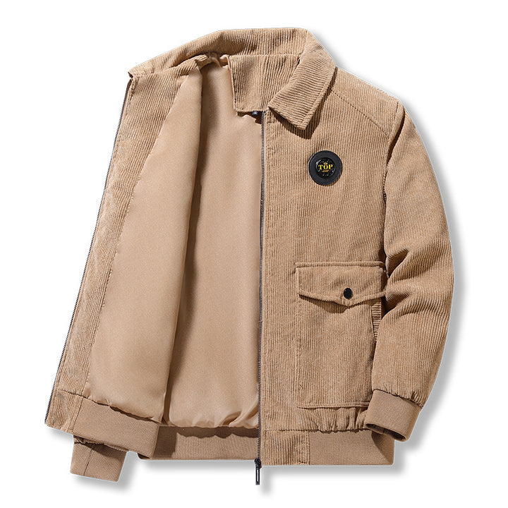 Herren modische Cordjacke mit praktischen Taschen Drune