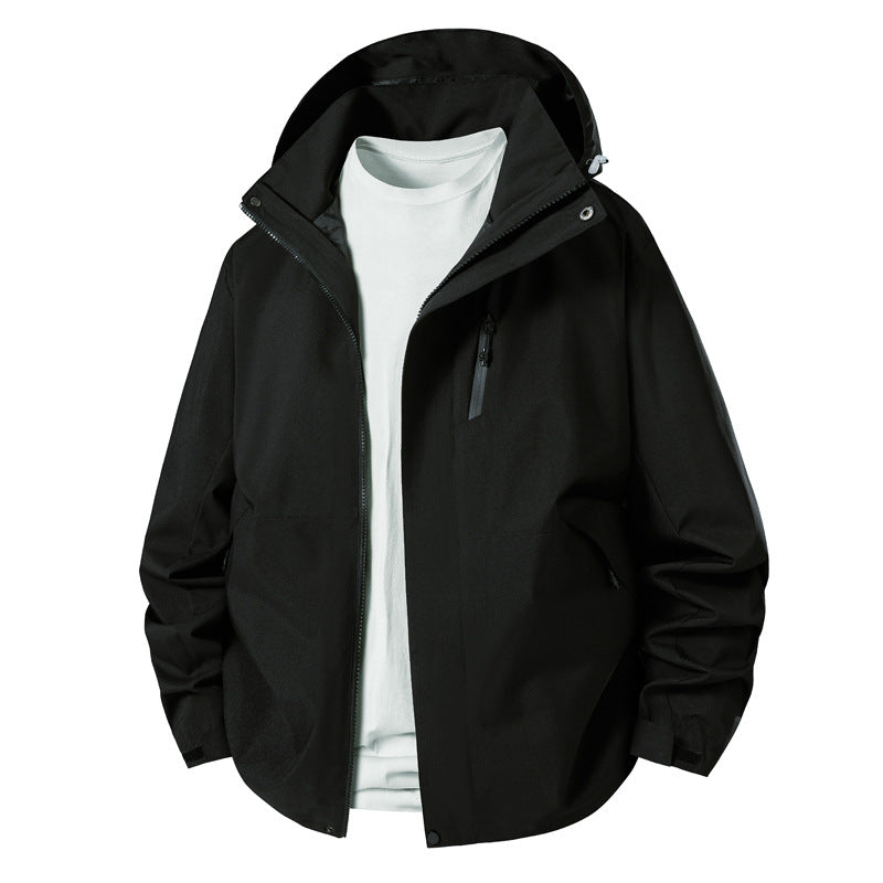 Herren technische Übergangsjacke mit verstellbarem Kapuzenrand Drune