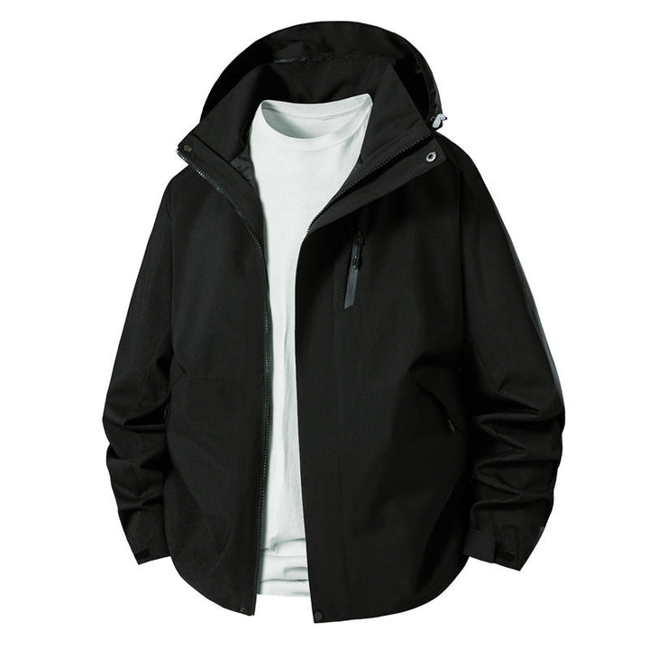 Herren technische Übergangsjacke mit verstellbarem Kapuzenrand Drune