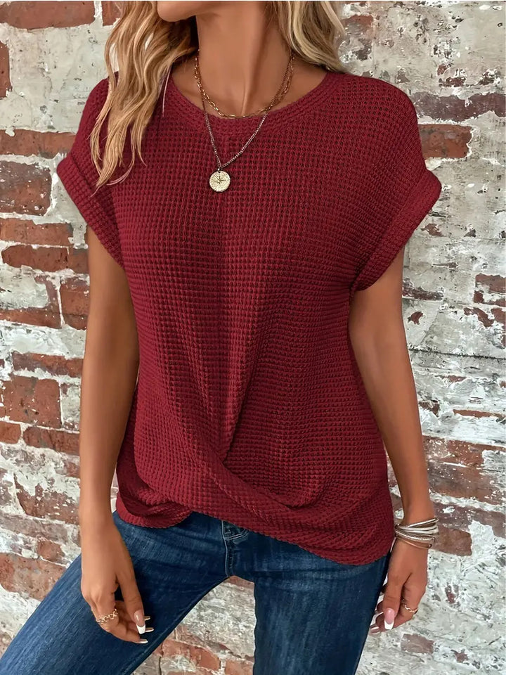 Damen lässiges Waffelstrickshirt Drune