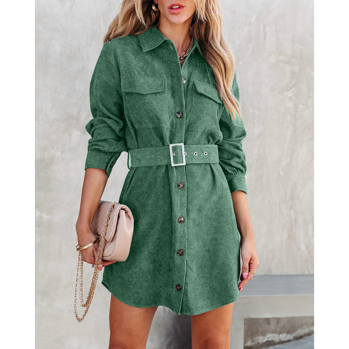 Damen Hemdblusenkleid mit komfortablem Schnitt und praktischen Knöpfen Drune