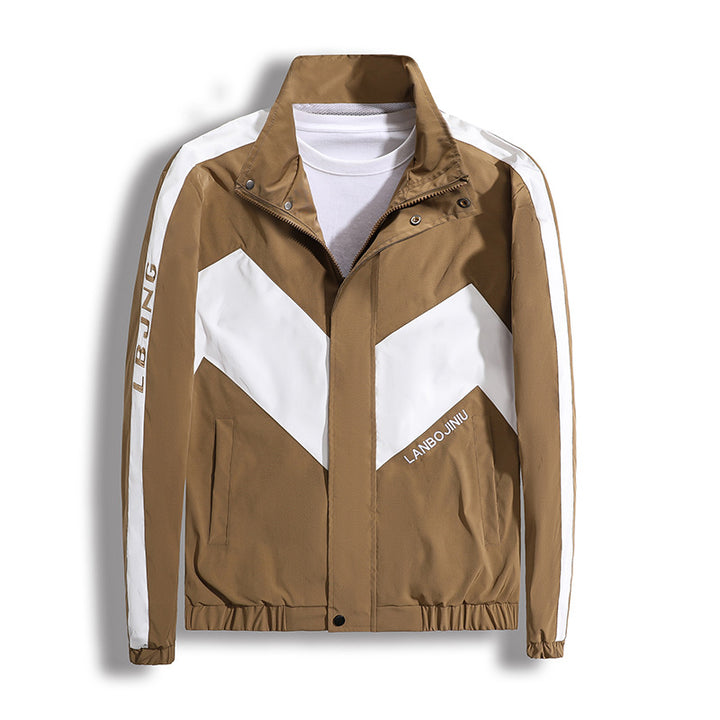 Herren Sportliche Übergangsjacke mit hohem Kragen und modernen geometrischen Akzenten Drune